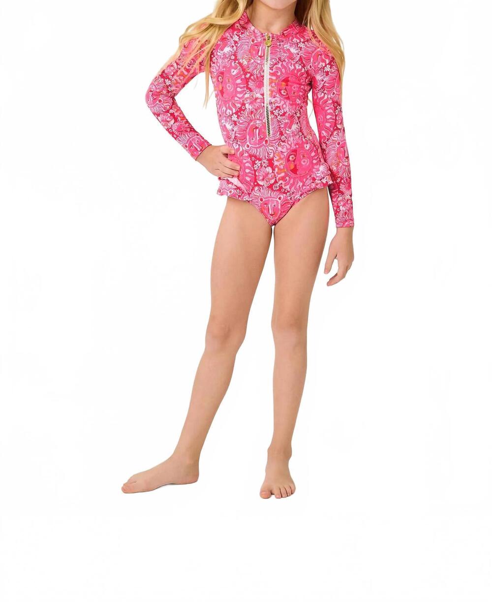 NEW LILLY PULITZER kid's upf50+ denning rashguard in paradise punch lil jims stu